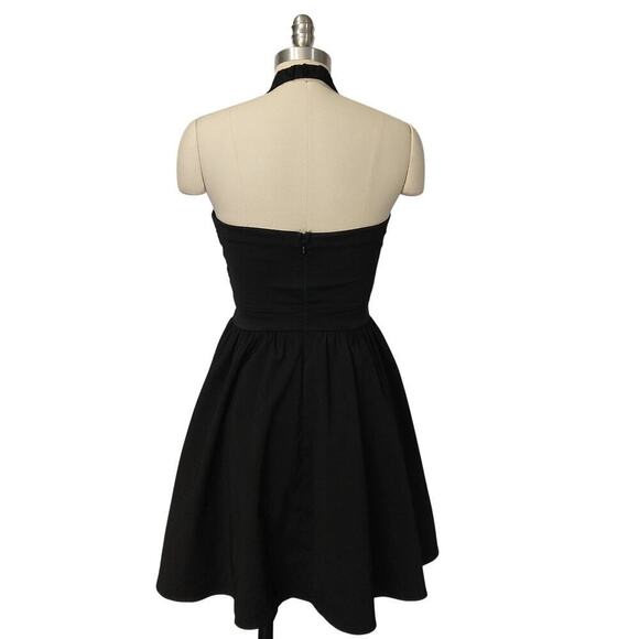 Vintage Y2K City Triangles Little Black Halter Dress Size 5 XS Fit & Flare Mini - Picture 7 of 9